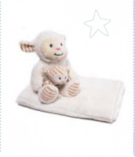 Kikka Boo Gift set Sheep igračka + ćebence Ivory ( 31103020039 ) - Img 1