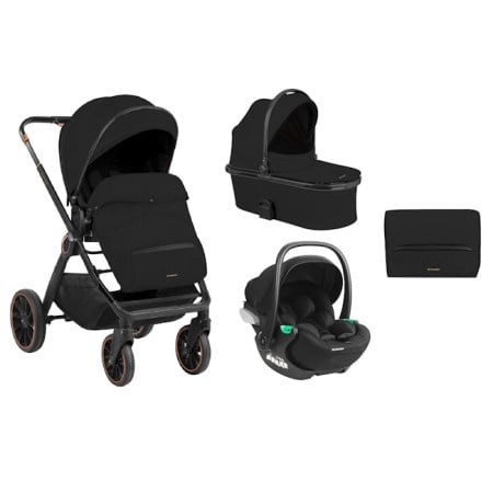 KikkaBoo Kolica Tiffany 3in1 premium set sa autosedištem I-Trail I-size i tvrdom korpom Black ( KKB20150 PRSET )