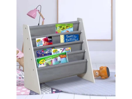 Kinder home dečija polica za knjige i igračke belo-siva ( JVTR-3029-VG )