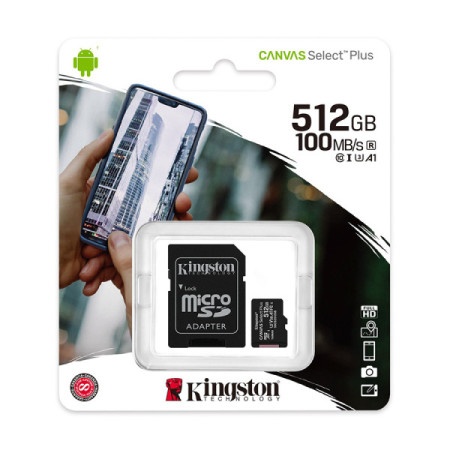 Kingston 512GB Canvas Select Plus SDCS2/512GB +adapter Micro SD