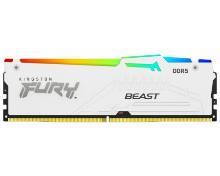 Kingston DIMM DDR5 32GB (2x16GB kit) 6000MT/ s KF560C40BWAK2-32 fury beast white RGB XMP memorija - Img 1