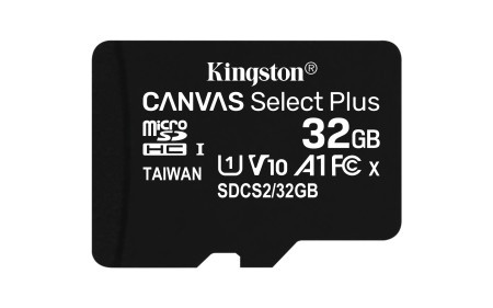 Kingston MicroSD 32GB, canvas go! plus, class 10 UHS-I U1 V10 A1 w/SD adapter ( SDCS2/32GB )