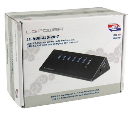 Lc power lc-hub-alu-2b-7 hub 6+1port usb3.0 aluminium usb ( 17124 )