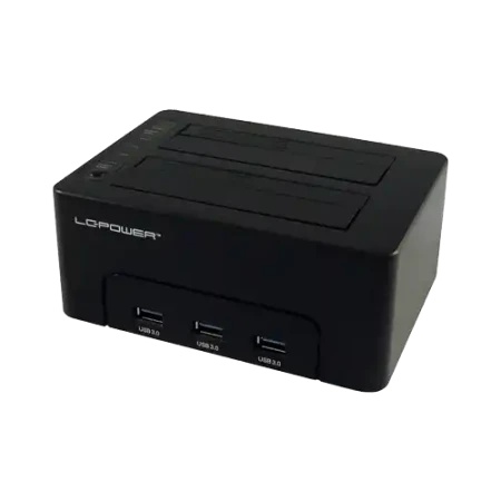 LC Power u3-hub hdd docking usb3.0 2x hddssd + 3x usb3.0 hub black