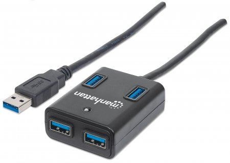 Manhattan 162296 usb hub 3.0 4x USB A, Bus Powered ( 0538015 )