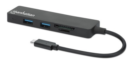 Manhattan 164948 3.2 G1/5Gbps/CR/Crni USB-C HUB 3port -1