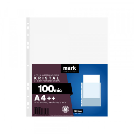 Mark U folija 100 mic 1/100 A4++ kristal 240x305mm ( F348 ) - Img 1
