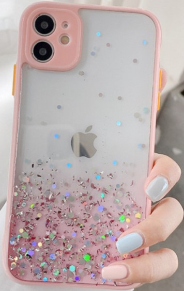 MCTK6-IPHONE 13 Furtrola 3D Sparkling star silicone Pink