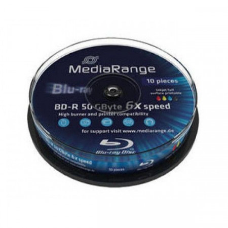 MediaRange MR509/SP10 BLU-RAY 50GB BD-R DL/ PRINT 6X ( 5250MRP6/Z )