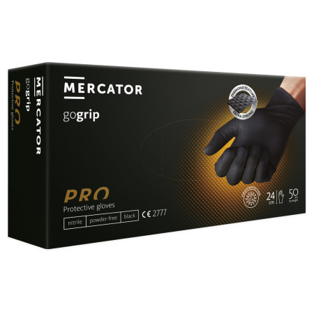 Mercator medical jednokratne rukavice mercator gogrip pro crne bez pudera veličina m ( rp3002300m )