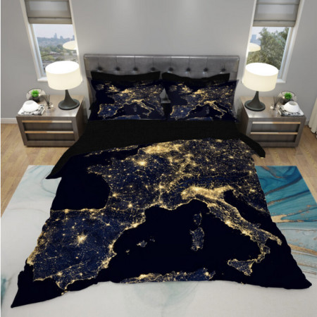 Mey home posteljina sa geografskim motivima 3d 200x220cm crna ( 3D-1387 ) - Img 1