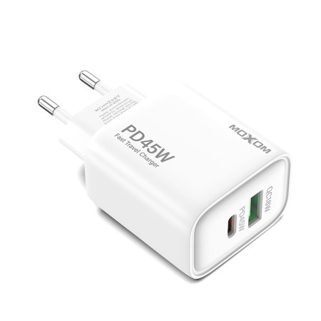 Moxom Kuciste punjaca mx-hc178 usb+type-c qc18w pd45w belo ( P1251 )