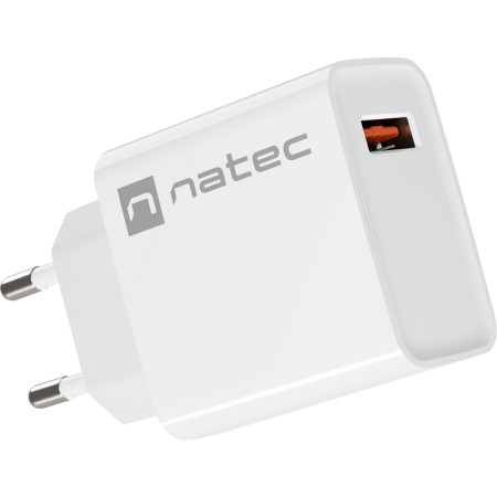 Natec Ribera USB type-A charger, QC3.0, 3A 18W, white ( NUC-2057 )