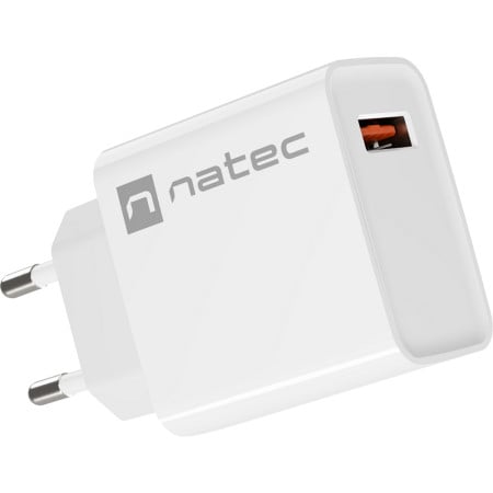 Natec Ribera USB type-A charger, QC3.0, 3A 18W, white ( NUC-2057 )  - Img 1