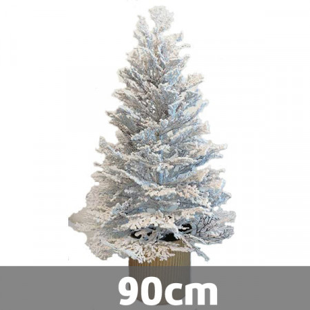 Novogodišnja jelka - Bela snežna jela u metalnoj saksiji - visina 90 cm ( 201018 ) - Img 1