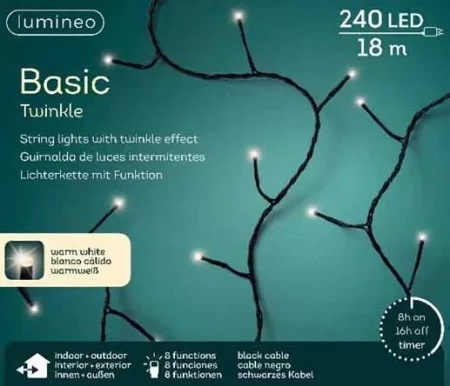 Novogodišnje LED sijalice basic twinkle string1800cm-240L0.50kgs ( 49.4166 )