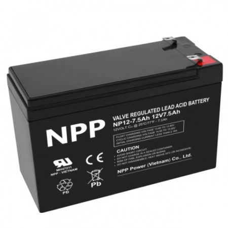 NPP VRLA-GEL LPG akumulator 12V/7,5AH/2KG ( ACCU127.5/Z )