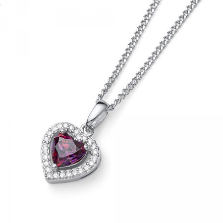 Oliver weber forever 925ag fuchsia lančić sa swarovski ljubičastim kristalom ( 61164.fux )