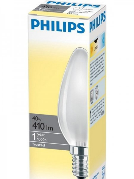 Philips standardna sijalica E14-40W B35 SVEĆA MAT PS017