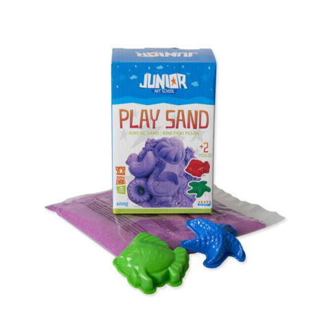 Play sand, kinetički pesak sa kalupima, ljubičasta, 400g ( 130741 )