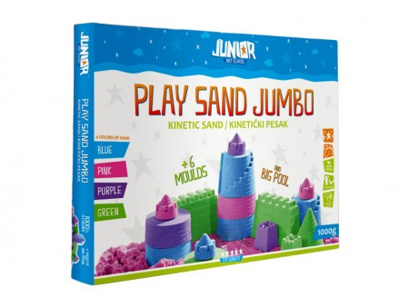 Play sand, kinetički pesak sa velikom kadicom i kalupima, miks, 1000g ( 130751 )