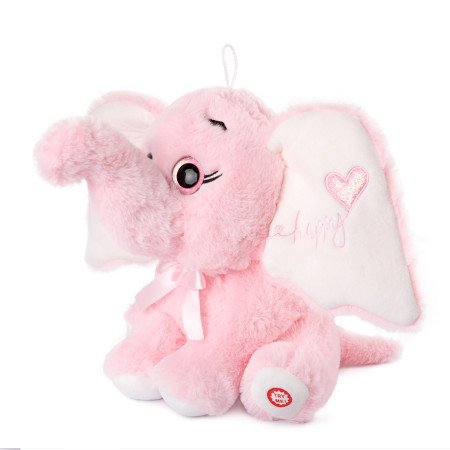 Plišana igračka - roze slonić 25cm muzički ( 404103 )
