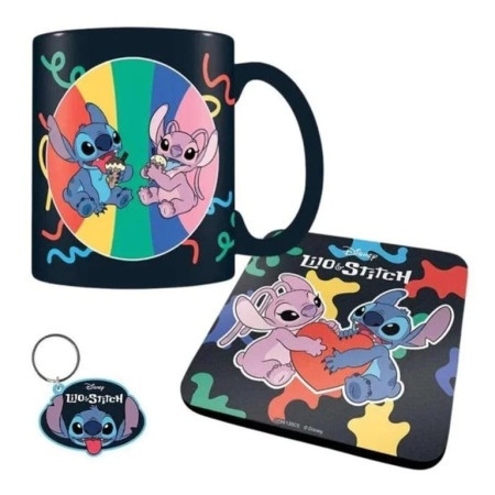 Pyramid International Lilo &amp; Stitch (You&#039;re my fave) Mug Coaster Keychain Gift Set ( 066902 ) -1