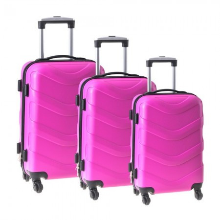Rome, kofer, set 3 komada, ABS, pink ( 100125 )