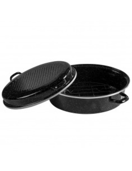 Rosberg r54523b pekač sa poklopcem i rešetkom 39x29cm crni ( 006661 )