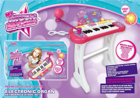 Roze klavijatura sa mikrofonom i MP3 priključkom ( 968459 )