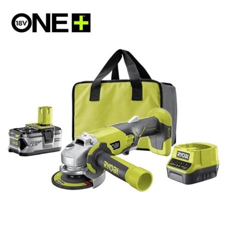 Ryobi Set aku. ugaona brusilica (115mm) + punjač+ baterija 4Ah (18V ONE+™)  ( R18AG-140S )-1