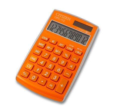 Stoni kalkulator CPC-112 color line, 12 cifara Citizen narandžasta ( 05DGCCPC112J )