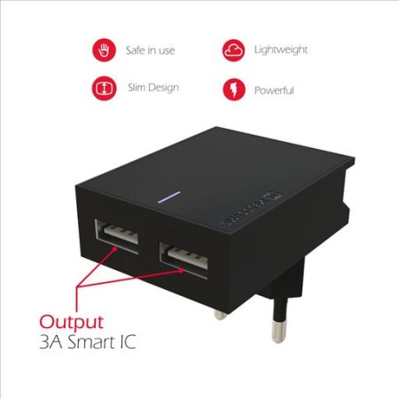 Swissten punjač 2x USB 3A+ kabl Type C 1,2m crna ( 80060 )