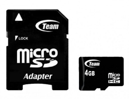 TeamGroup MICRO SDHC 4GB CLASS 10+SD adapter TUSDH4GCL1003