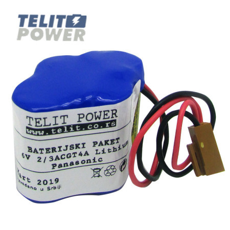 TelitPower GE FANUC CNC-PLC Litijum Baterija BR-2/3AGCT4A 6V 2400mAh Panasonic ( P-1259 )