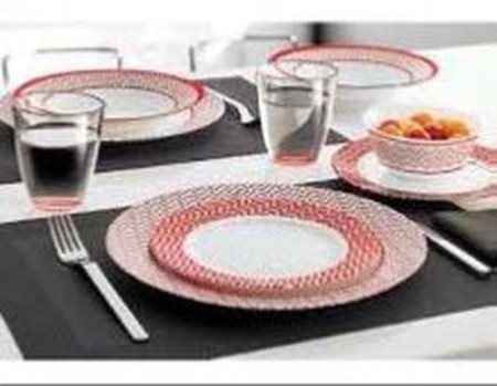 Tempered battuto 19pc tableware j7844  ( 115143 )-1