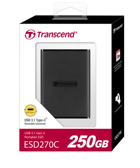 Transcend 250GB, external SSD, ESD270C, USB 3.1 ( TS250GESD270C )