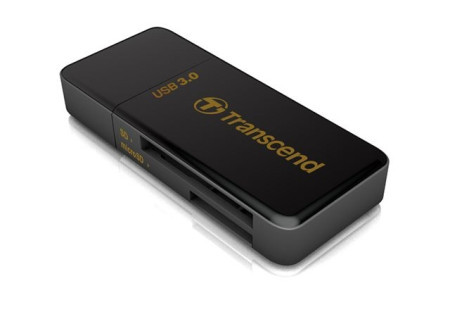 Transcend card reader, mini F5, USB3.0, SD/MicroSD SDHC/SDXC/UHS-I, black ( TS-RDF5K ) - Img 1