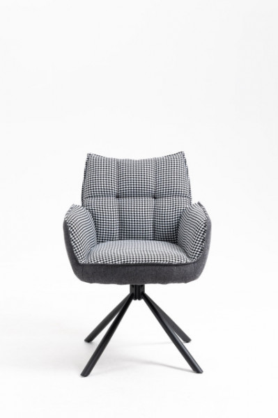 Trpezarijska stolica Ringo 1 Belo-Crno-Siva/Crne noge 610x620x890 mm ( 775-082 )