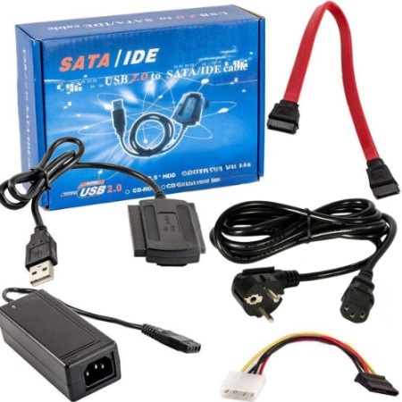 USB 2.0 na IDE 2.5" - 3.5" i SATA adapter ( 11-352 )