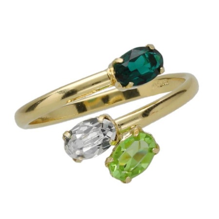 Victoria cruz harmony emerald gold prsten sa swarovski kristalima ( a4693-20da )
