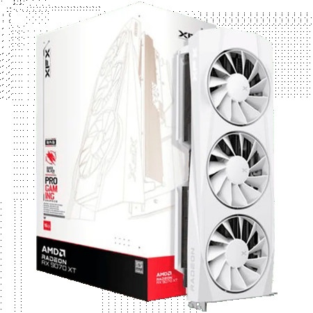 XFX Quicksilver AMD Radeon RX 9070XT White Gaming Edition with 16GB GDDR6 HDMI 3xDP, AMD RDNA 4 ( RX-97TQICKW9 )