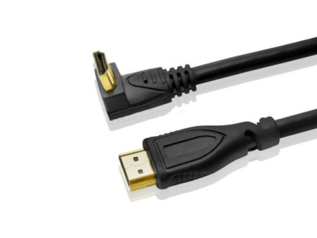 Xwave HDMI kabl /4K/1,8m dužina/konektor pod uglom od 90°/pozlaćeni konektori/crni ( NT005 1,8m 90° ) - Img 1