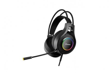 Xwave slušalice gaming stereo sa mikrofonom/3.5mm jack/2.2m kabl/kontrole na kablu/LED/Crna ( HD-550 G black )