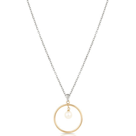 Ženska freelook srebrna zlatna ogrlica od hirurškog Čelika ( frj.3.6006.2 )