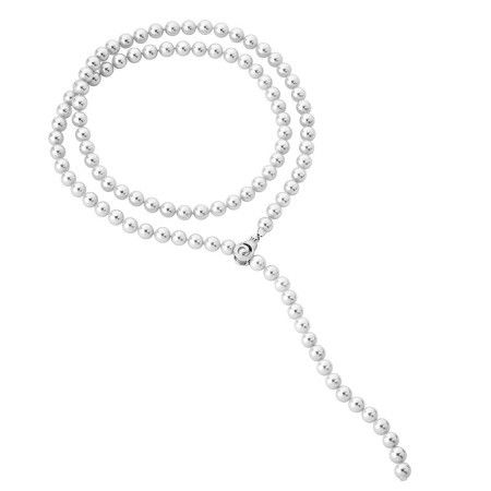 Ženska majorica clip clasp bela biserna srebrna ogrlica 8 mm ( 13625.01.2 000.010.1 )