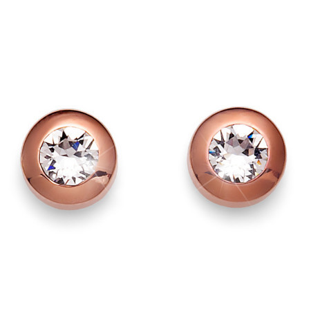 Ženske oliver weber diamond rose gold crystal roze zlatne mindjuše sa swarovski belim kristalom ( 22066rg ) - Img 1