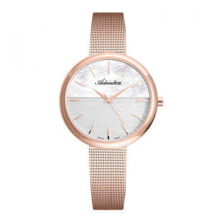 Ženski adriatica essence roze zlatni beli elegantni ručni sat sa roze zlatnim pancir kaišem ( a3525.9117q ) - Img 1