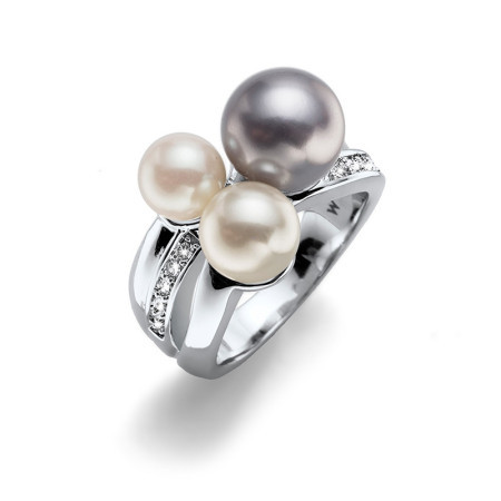 Ženski oliver weber basic pearl crystal prsten sa sivom swarovski perlom xl 62 mm ( 41126xl ) - Img 1