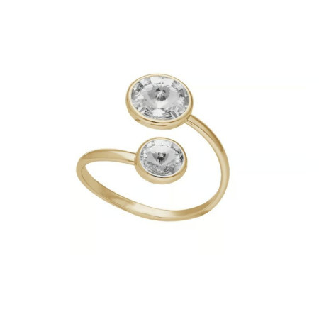 Ženski victoria cruz basic xs double crystal gold prsten sa swarovski kristalima ( a4224-07da )